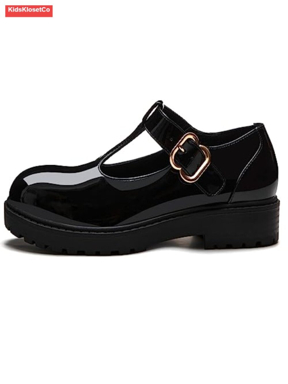 Girls Mary Jane T-Strap Platform Loafer Dress Shoes - Picture 4 of 6